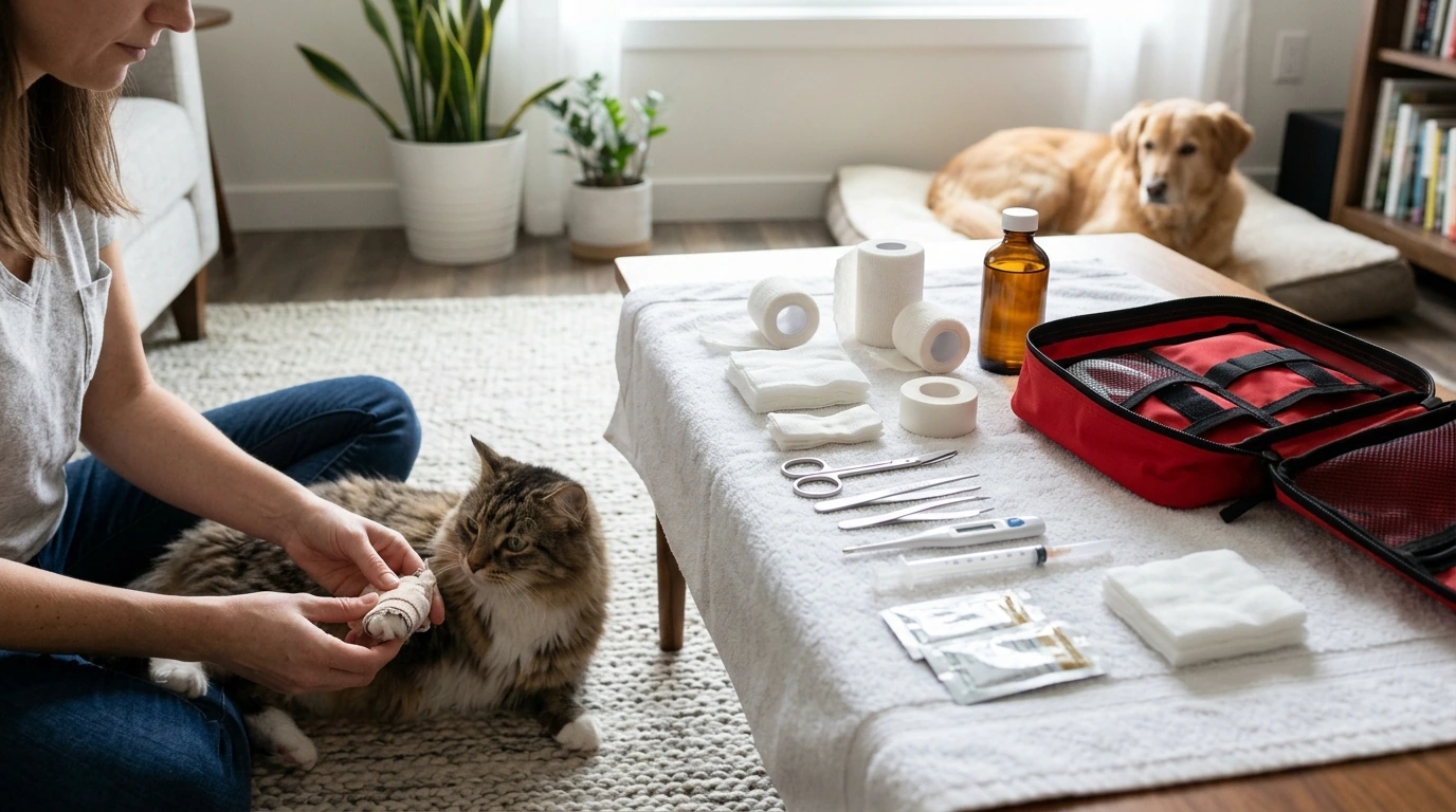 Pet First-Aid Cheat Sheet for Dogs & Cats: Must-Haves